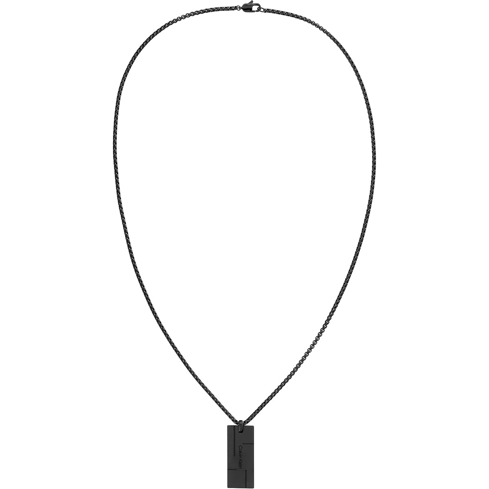 image:imageCalvin Klein Mens Grid Pendant Necklace Stainless Steel Dog Tag  Modern Statement Accessory  Gift for HimBlack