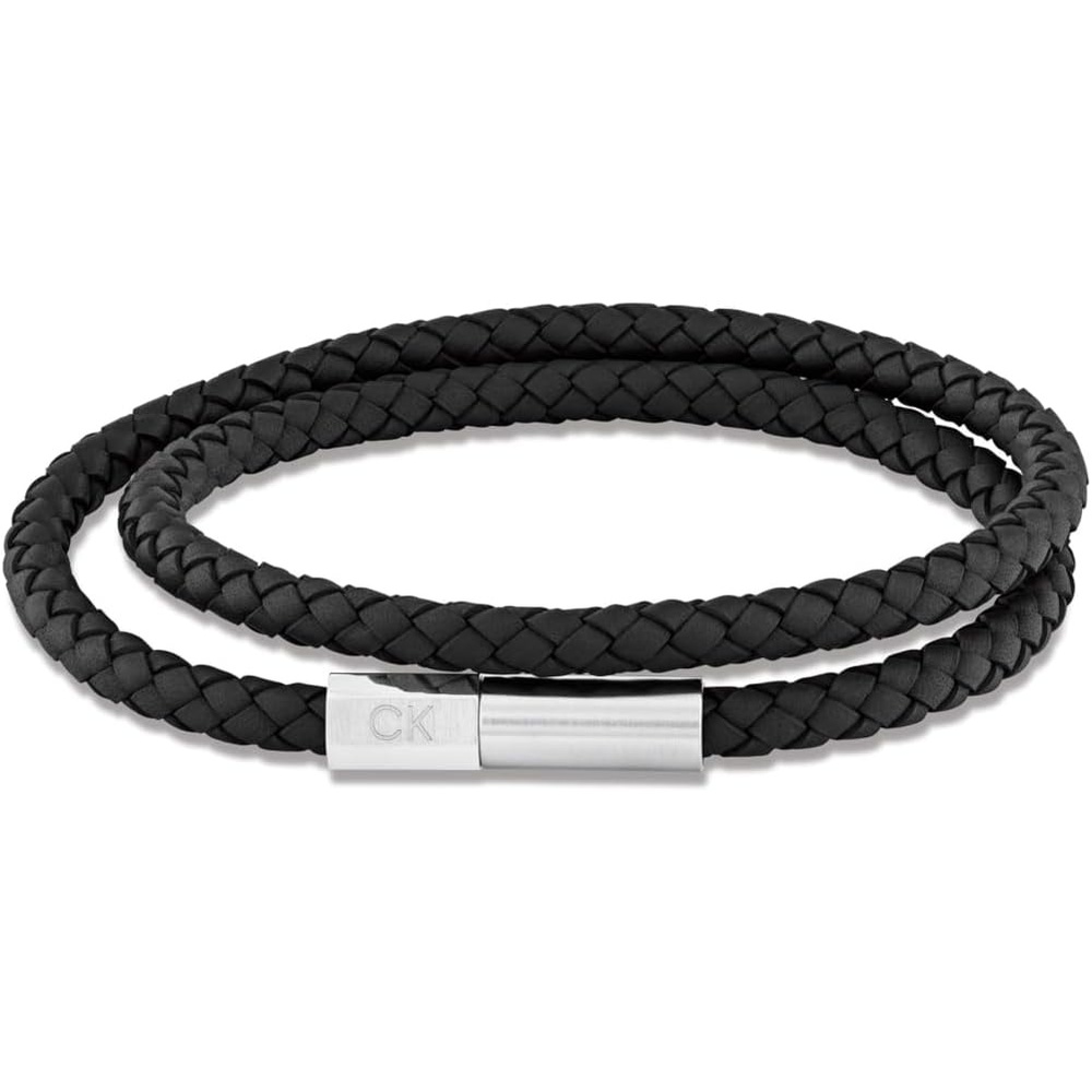 image:imageCalvin Klein Mens Industrial Facets Leather Bracelet Minimalist Design  Fashion Statement for Everyday Wear  Gift for HimBlack