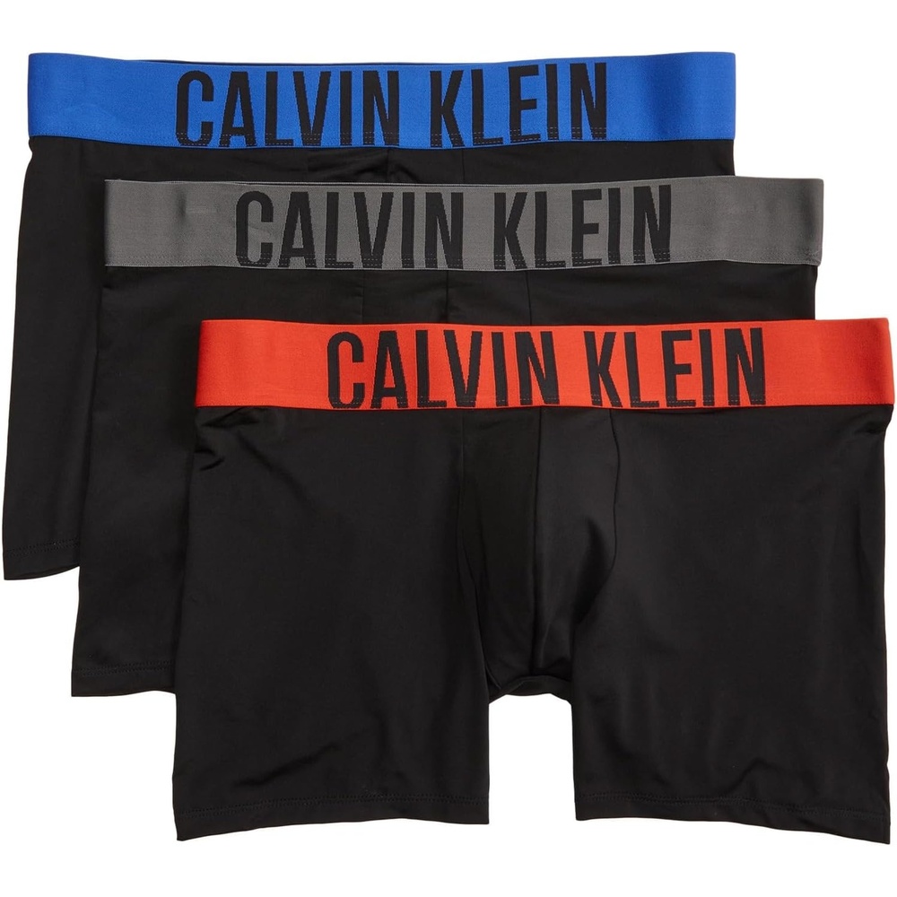 image:imageCalvin Klein Mens Intense Power 3pack Boxer BriefBlack BodiesDazzling BlueGrey SkyCherry Kiss