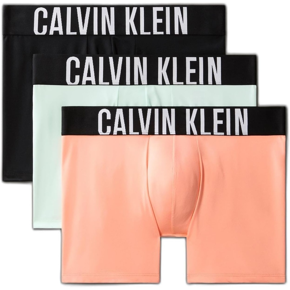 image:imageCalvin Klein Mens Intense Power 3pack Boxer BriefPapaya Punch  Black  Moonlight Jade