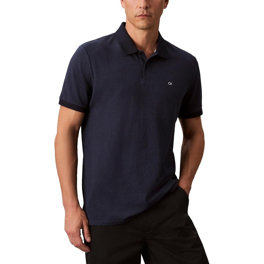 image:imageCalvin Klein Mens Jacquard Refined PoloDark Sapphire