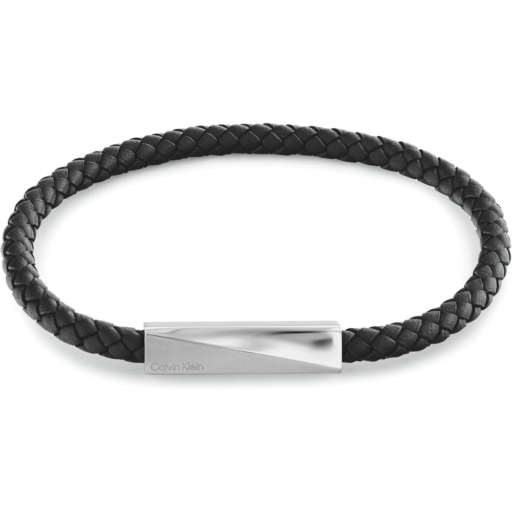 image:imageCalvin Klein Mens Jewelry  Iconic ID Black Leather Bracelet  Modern Elegance  Premium Fashion for Everyday Wear  Gift for HimBlack