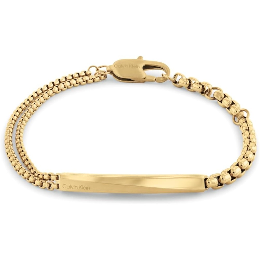 image:imageCalvin Klein Mens Jewelry  Iconic ID Chain Link Bracelet  Stainless Steel  Modern Statement Accessory  Gift for HimGold Plated
