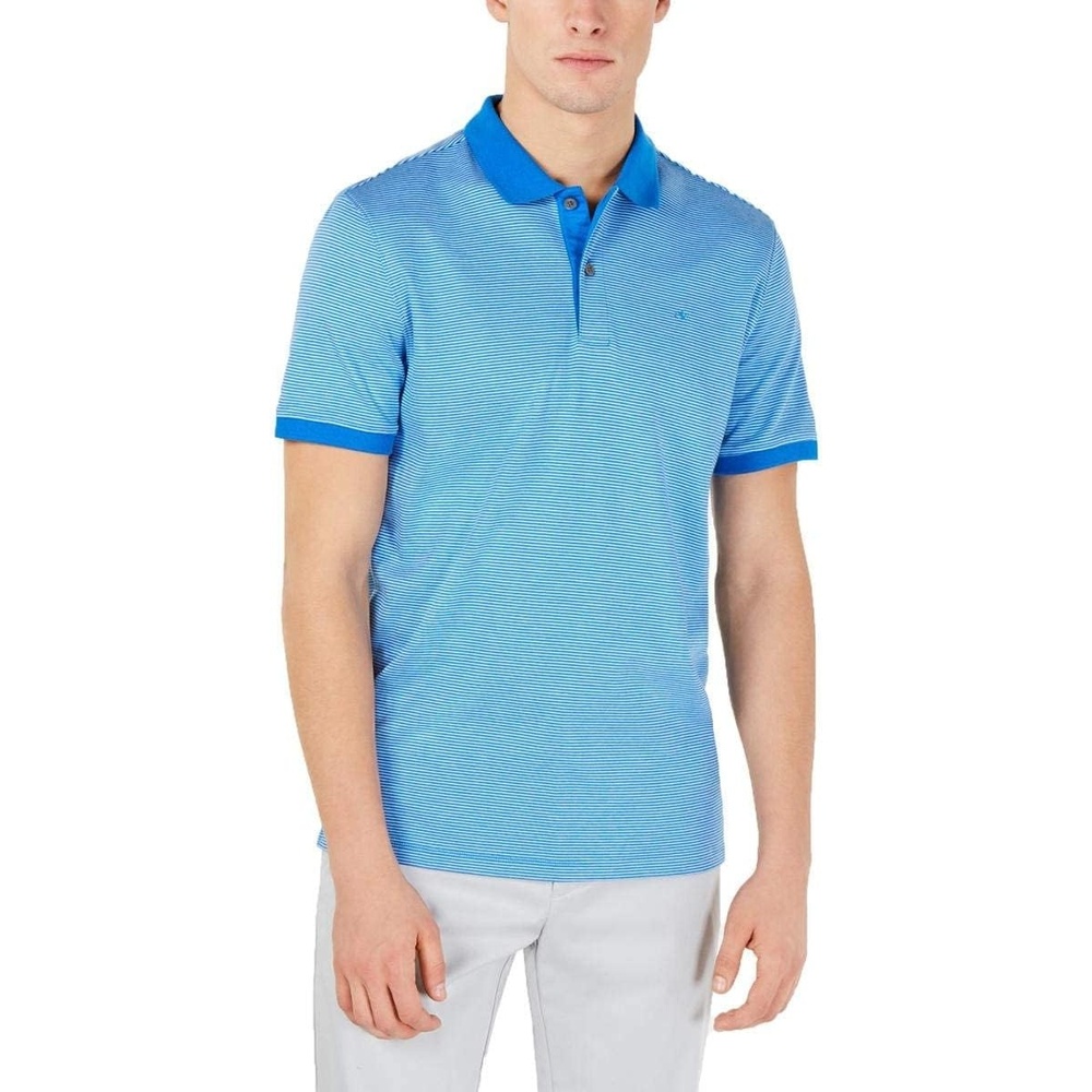image:imageCalvin Klein Mens Liquid Touch Polo Stripe with UV ProtectionBlue Bell Combo