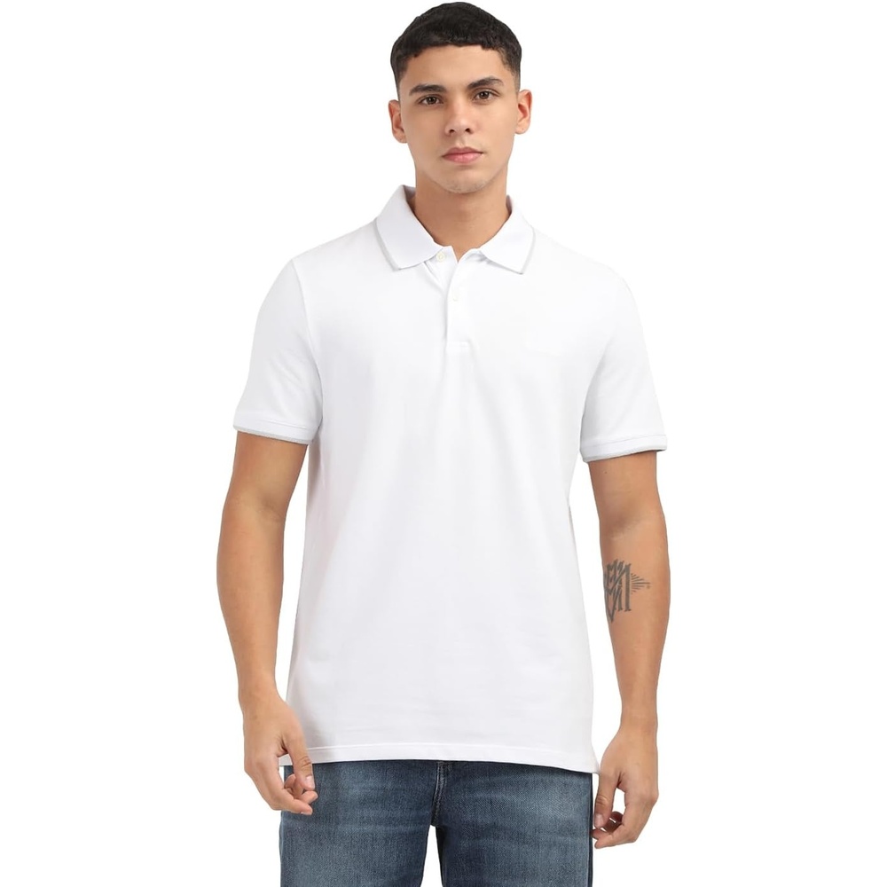 image:imageCalvin Klein Mens Liquid Touch Polo Stripe with UV ProtectionBrilliant White