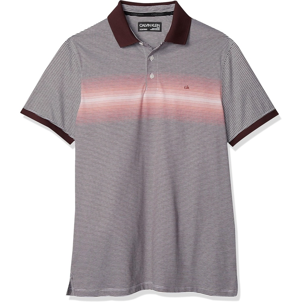 image:imageCalvin Klein Mens Liquid Touch Polo Stripe with UV ProtectionBrilliant White Combo Middle Stripes