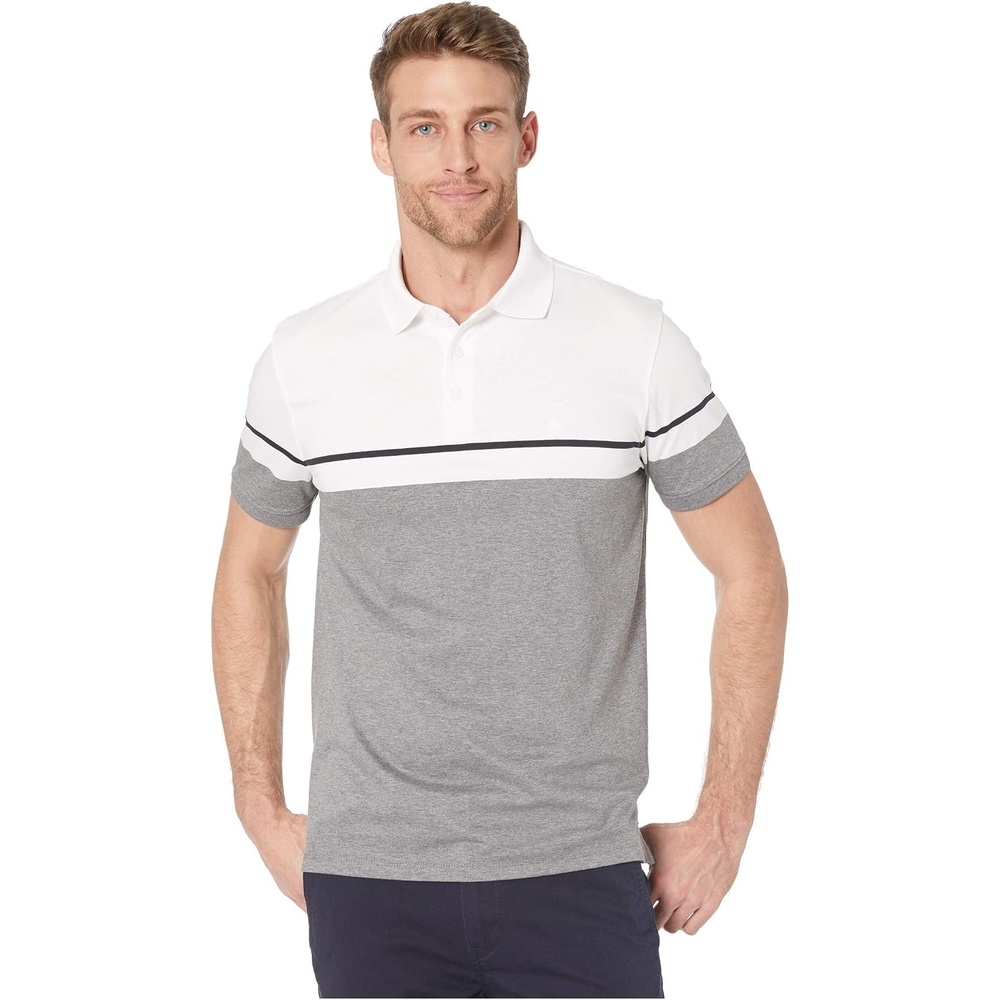 image:imageCalvin Klein Mens Liquid Touch Polo Stripe with UV ProtectionHeather Spring Grey Combo