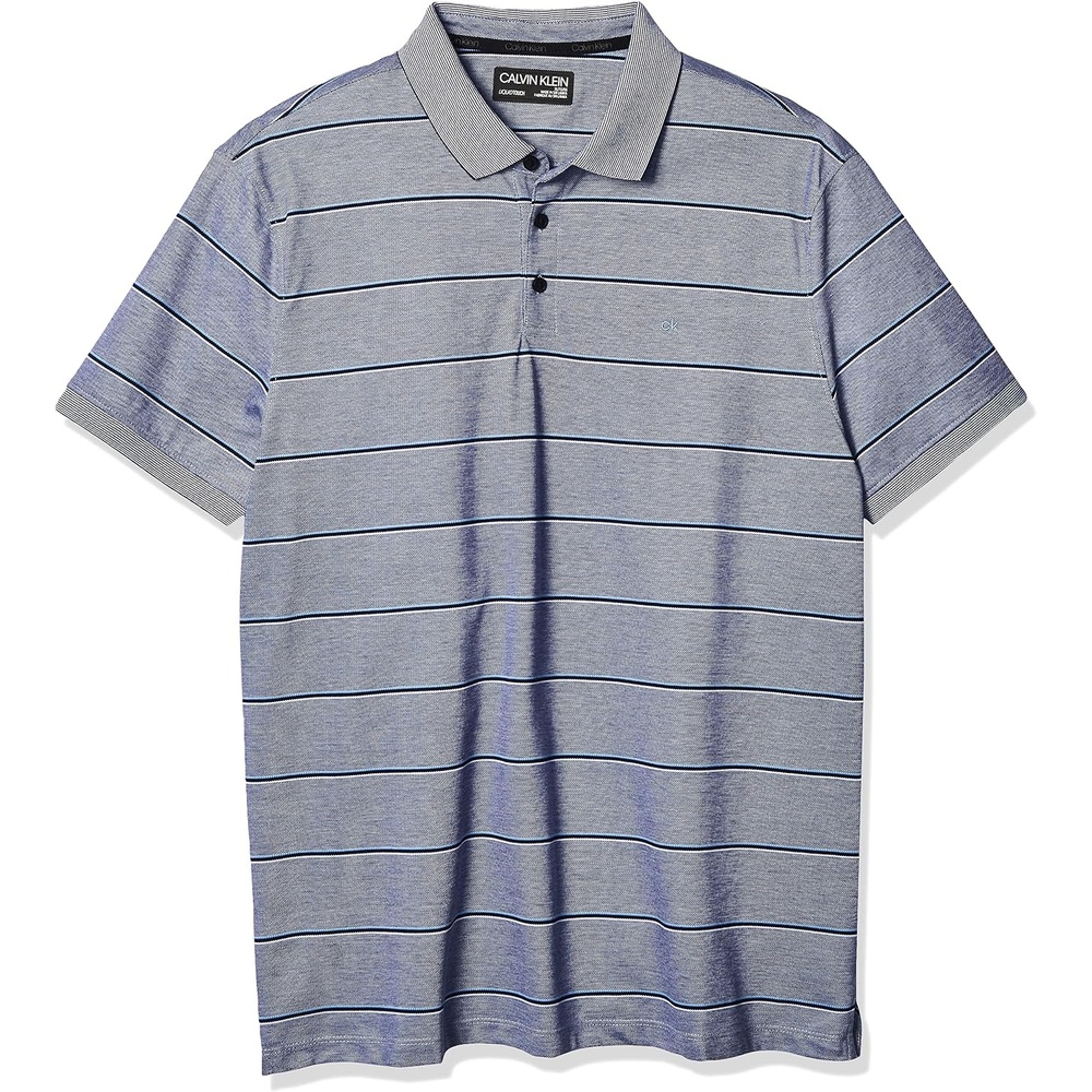 image:imageCalvin Klein Mens Liquid Touch Polo Stripe with UV ProtectionIndigo Night