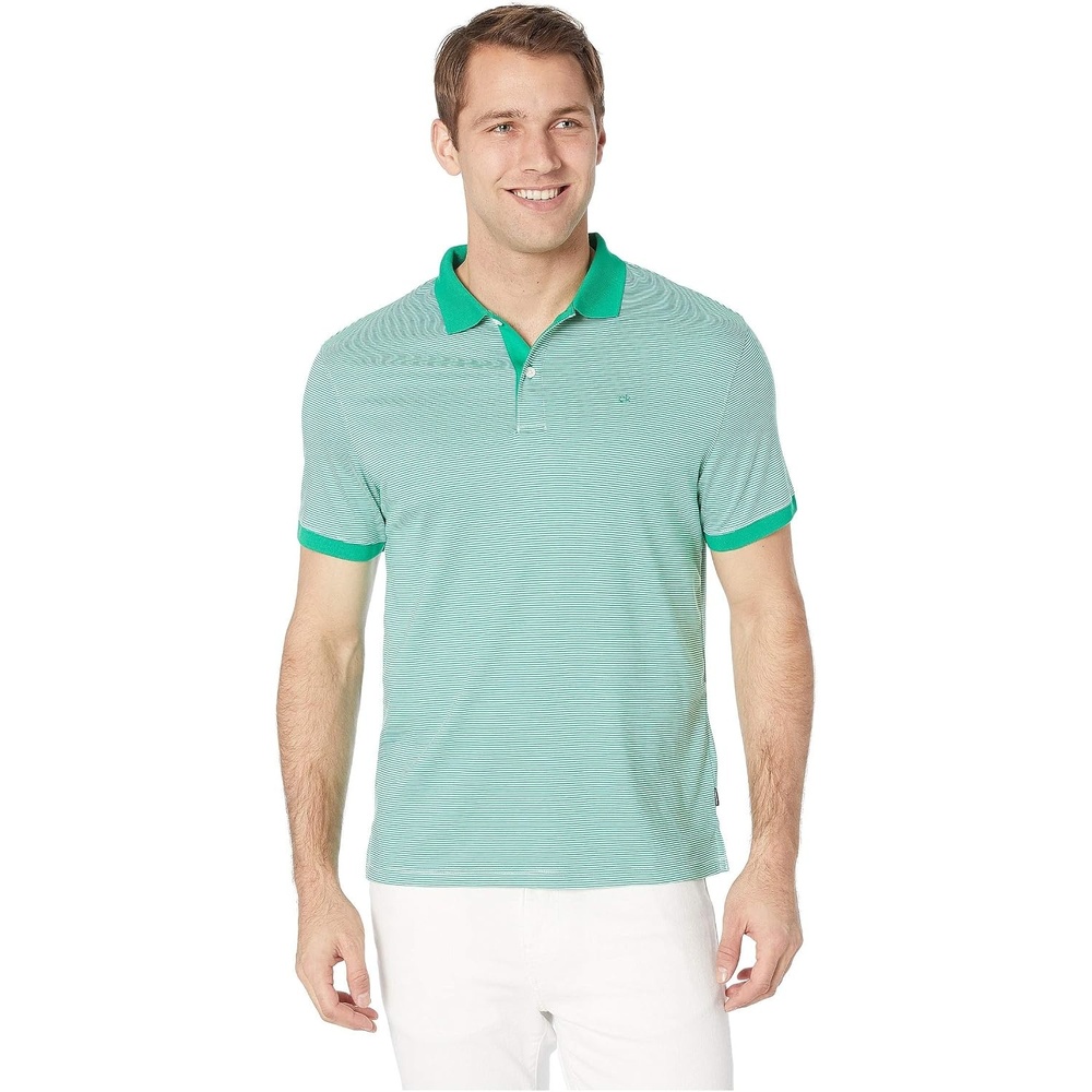 image:imageCalvin Klein Mens Liquid Touch Polo Stripe with UV ProtectionJelly Bean