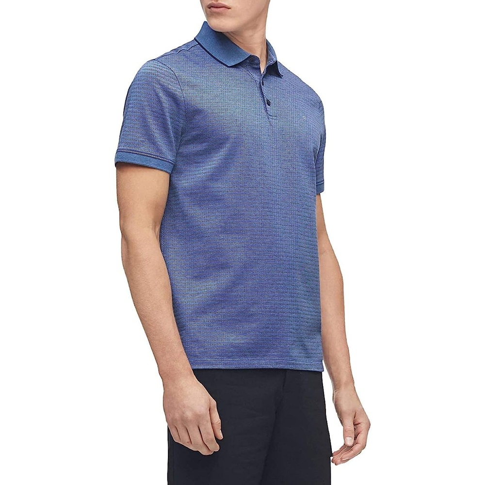 image:imageCalvin Klein Mens Liquid Touch Polo Stripe with UV ProtectionSodalite Combo
