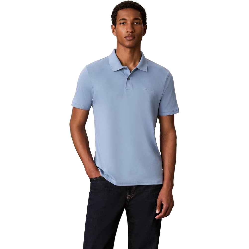 image:imageCalvin Klein Mens Liquid Touch PoloFaded Denim