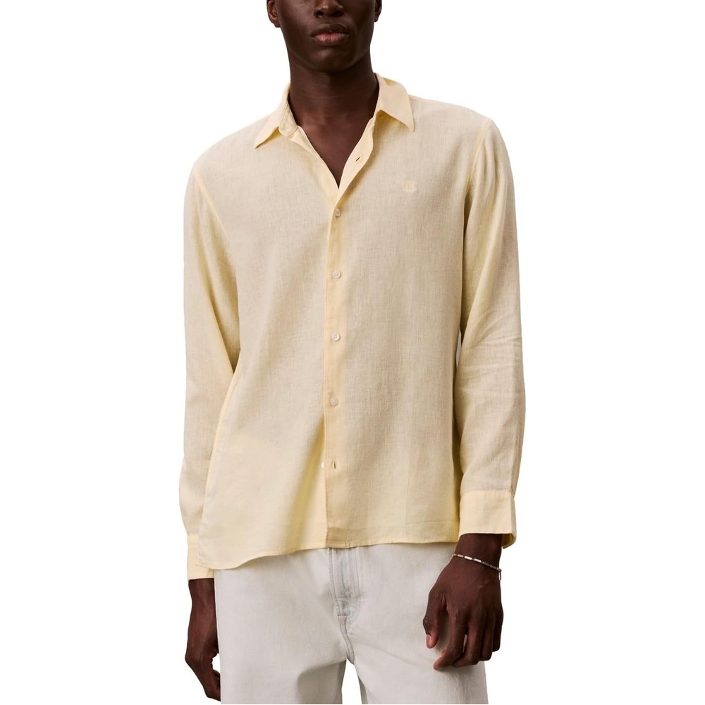 image:imageCalvin Klein Mens Long Sleeve Linen Classic ShirtAnise Flower