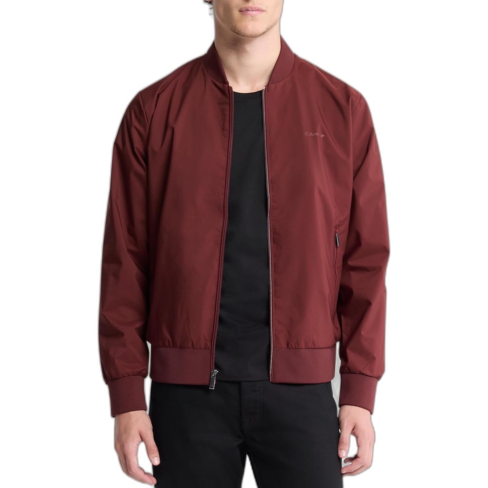 image:imageCalvin Klein Mens Matte Logo Zip Bomber JacketRusted Root
