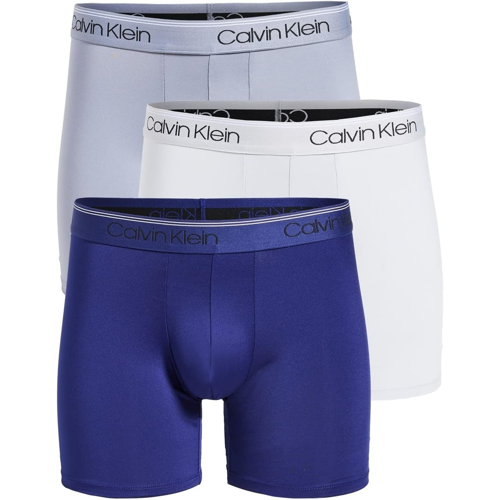 image:imageCalvin Klein Mens Micro Stretch 3pack Boxer BriefBayou Blue  Antique Grey  Durango Blue