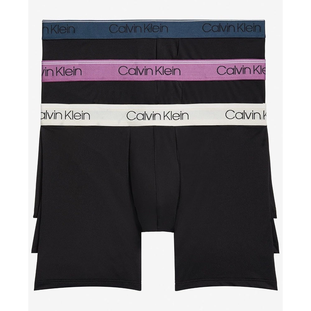 image:imageCalvin Klein Mens Micro Stretch 3pack Boxer BriefBlack Bodies W Ameythyst Silver Birch Midnight