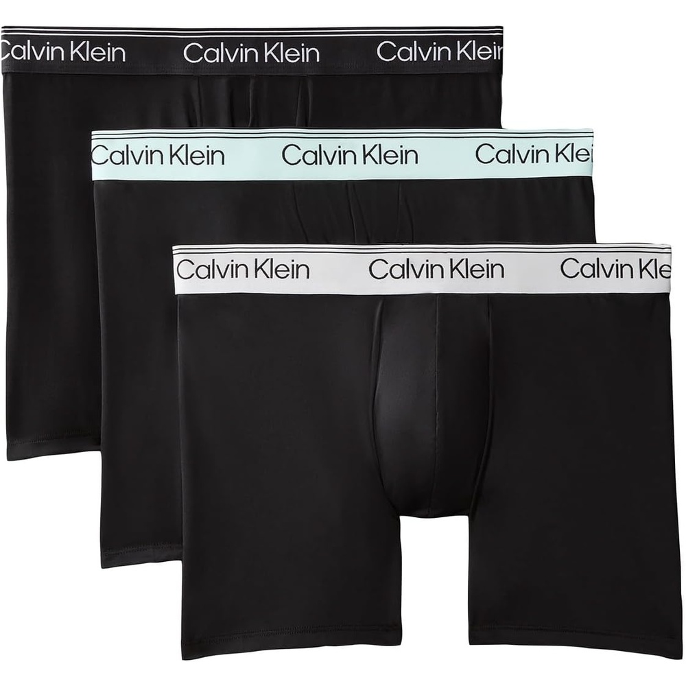 image:imageCalvin Klein Mens Micro Stretch 3pack Boxer BriefBlack Bodies W Black  Light Cast  Feel the Mint Wbs