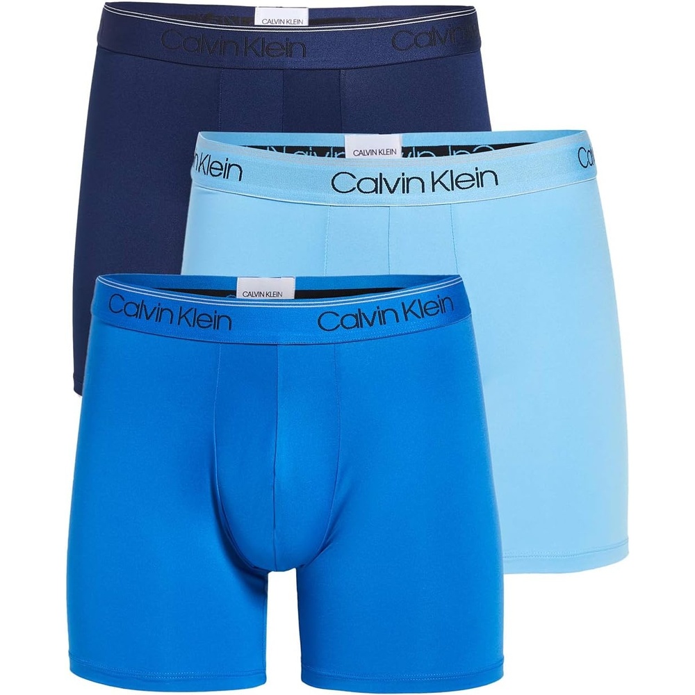 image:imageCalvin Klein Mens Micro Stretch 3pack Boxer BriefNew Navy Artesian Blue Blue Paradise