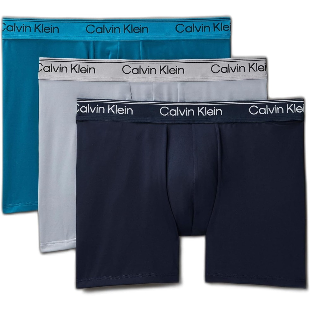 image:imageCalvin Klein Mens Micro Stretch 3pack Boxer BriefSleet Teal Marine Shoreline