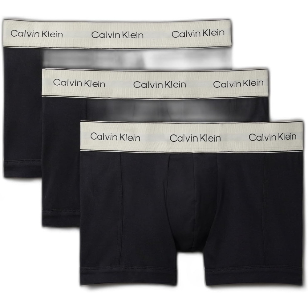image:imageCalvin Klein Mens Pima Cotton 3pack Trunk3 Black