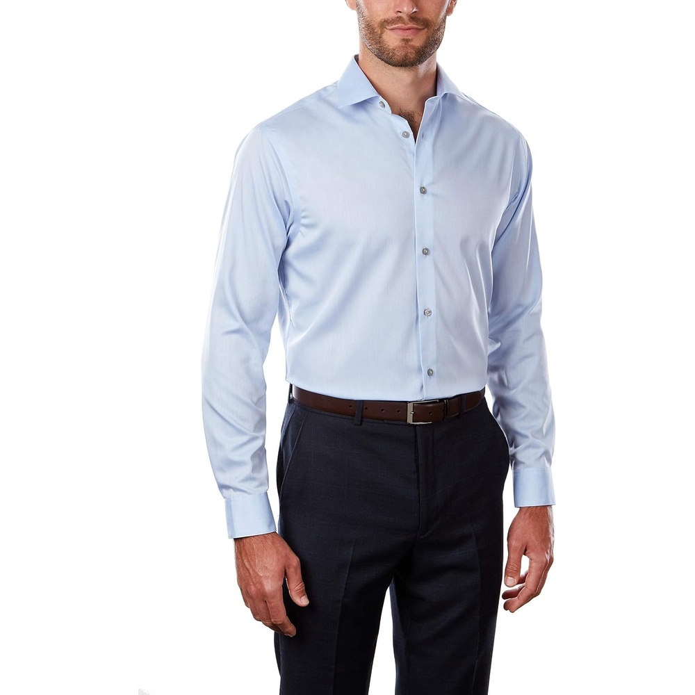 image:imageCalvin Klein Mens Regular Fit Non Iron Herringbone ButtonDown ShirtBlue