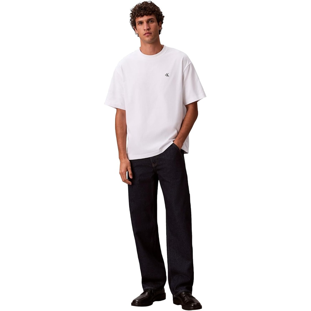 image:imageCalvin Klein Mens Relaxed Fit Archive Logo Crewneck TShirtBright White