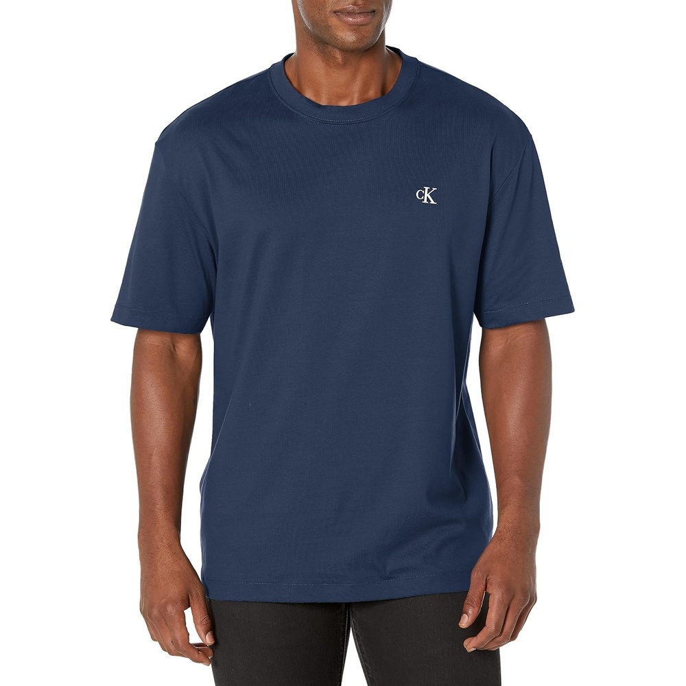 image:imageCalvin Klein Mens Relaxed Fit Archive Logo Crewneck TShirtDark Sapphire