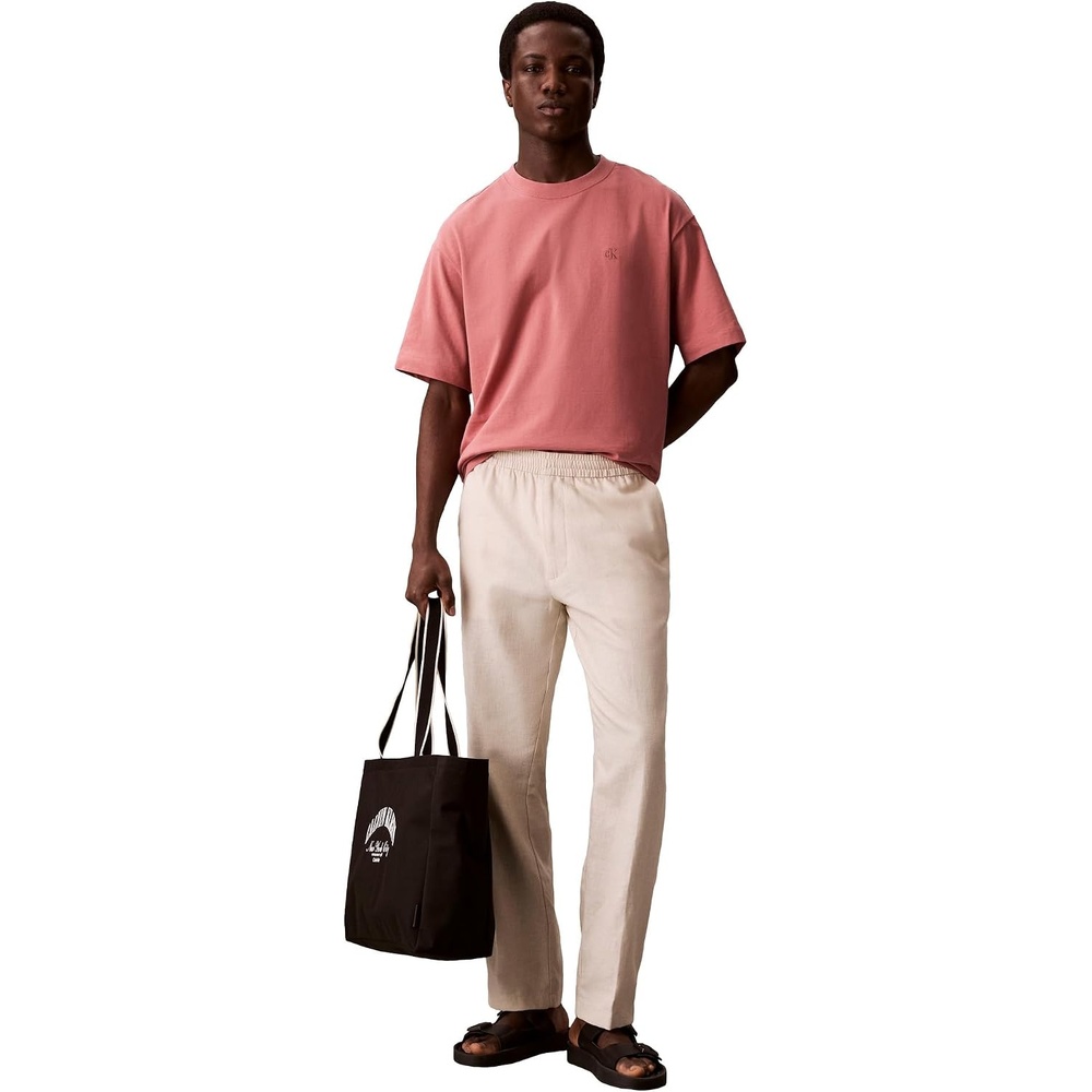 image:imageCalvin Klein Mens Relaxed Fit Archive Logo Crewneck TShirtLight Mahogany