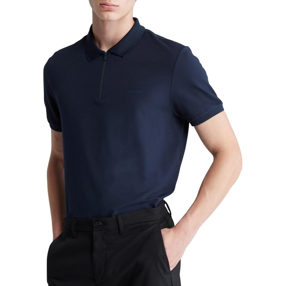 image:imageCalvin Klein Mens Tech Zip PoloDark Sapphire