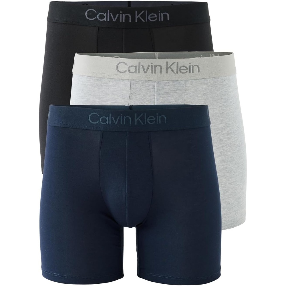 image:imageCalvin Klein Mens Ultra Soft Modern Modal 3pack Boxer BriefBlack Shoreline Grey Heather