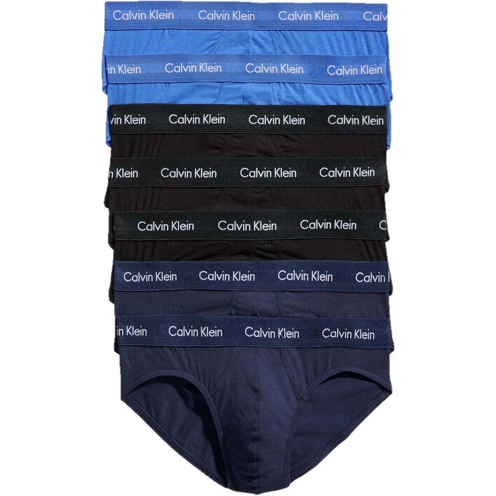 image:imageCalvin Klein Mens Underwear Cotton Stretch 7pack Hip Brief3 Black  2 Blue Shadow  2 Cobalt Water