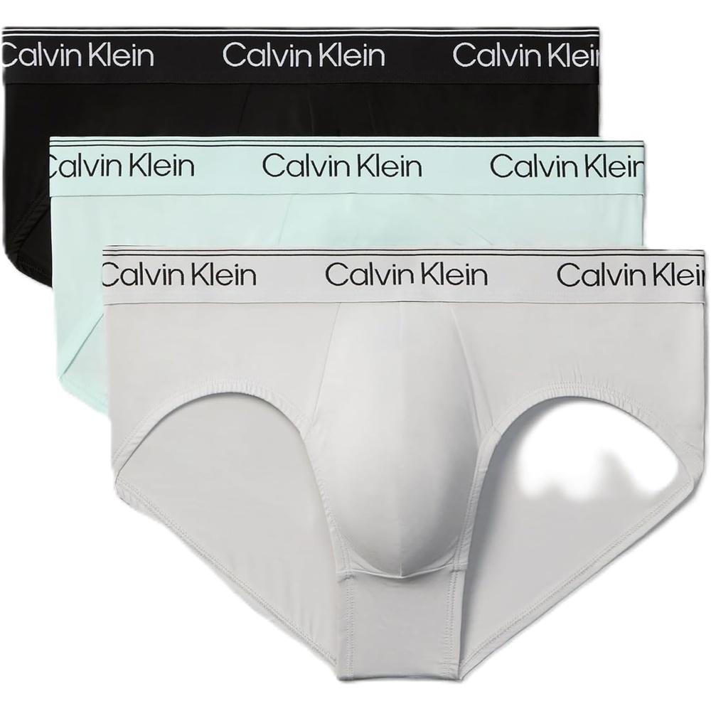 image:imageCalvin Klein Mens Underwear Micro Stretch 3pack Hip BriefBlack Light Cast Feel the Mint