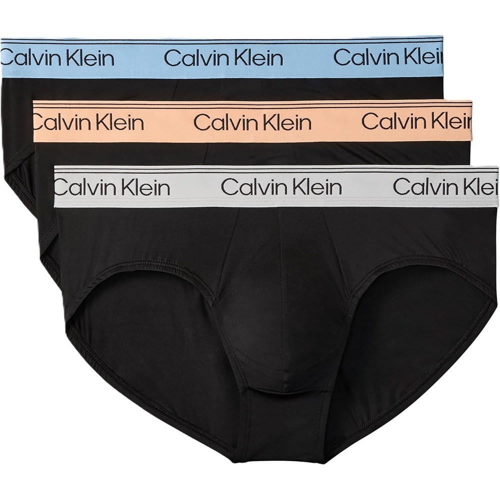 image:imageCalvin Klein Mens Underwear Micro Stretch 3pack Hip BriefBlack Bodies W Gulf Blue Light Cast Peach Bliss Wbs