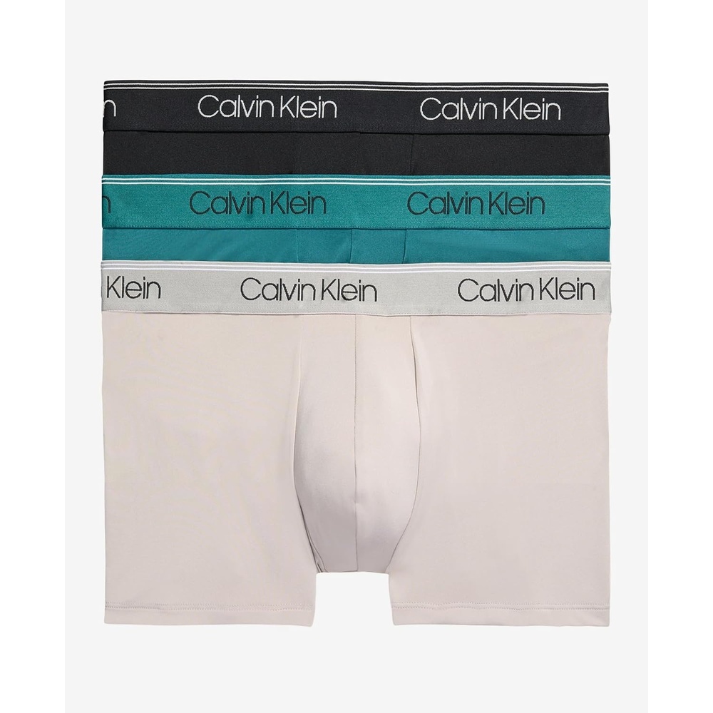 image:imageCalvin Klein Mens Underwear Microfiber Stretch 3 Pack TrunkBlack  Ash  Mediterranea