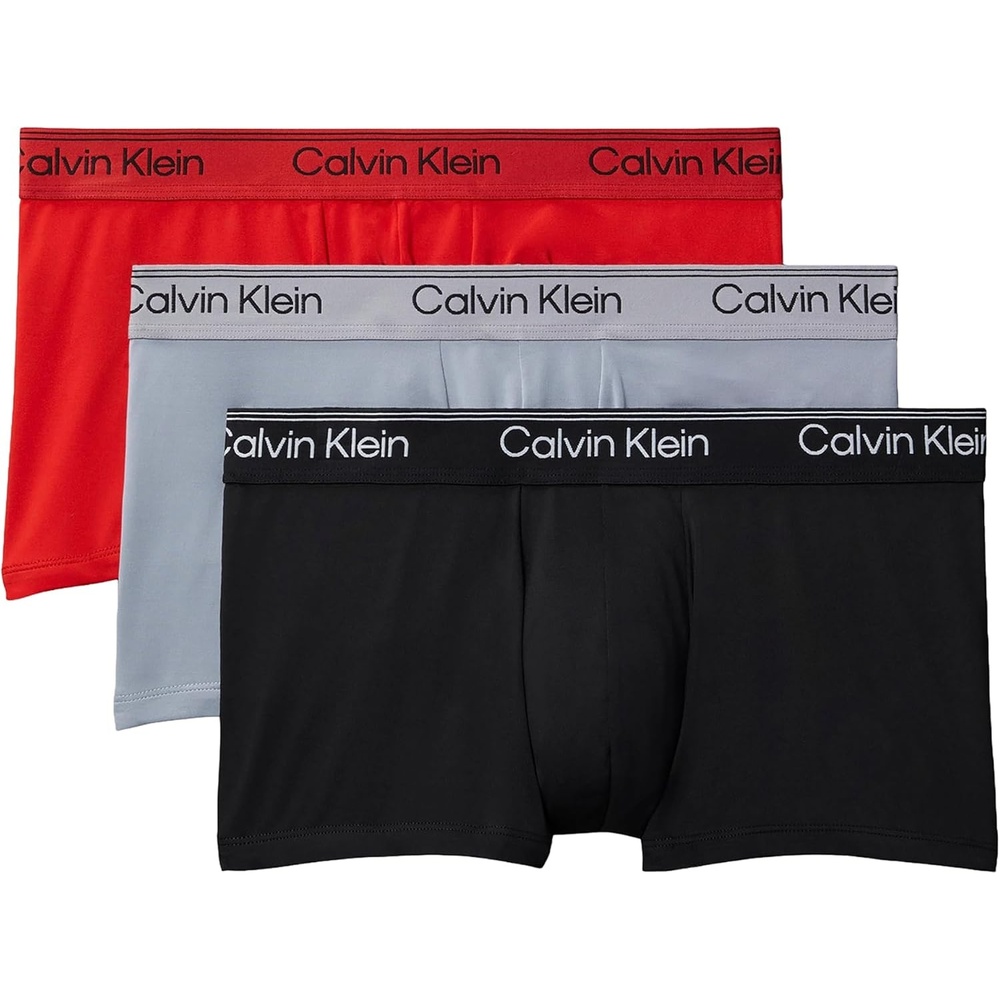 image:imageCalvin Klein Mens Underwear Microfiber Stretch 3 Pack TrunkBlack  Sleet  Adrenaline Rush