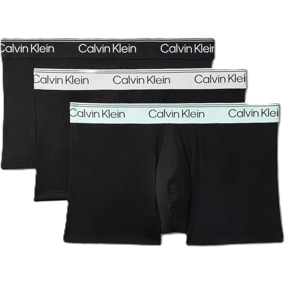 image:imageCalvin Klein Mens Underwear Microfiber Stretch 3 Pack TrunkBlack Bodies W Black Light Cast Feel the Mint Wbs