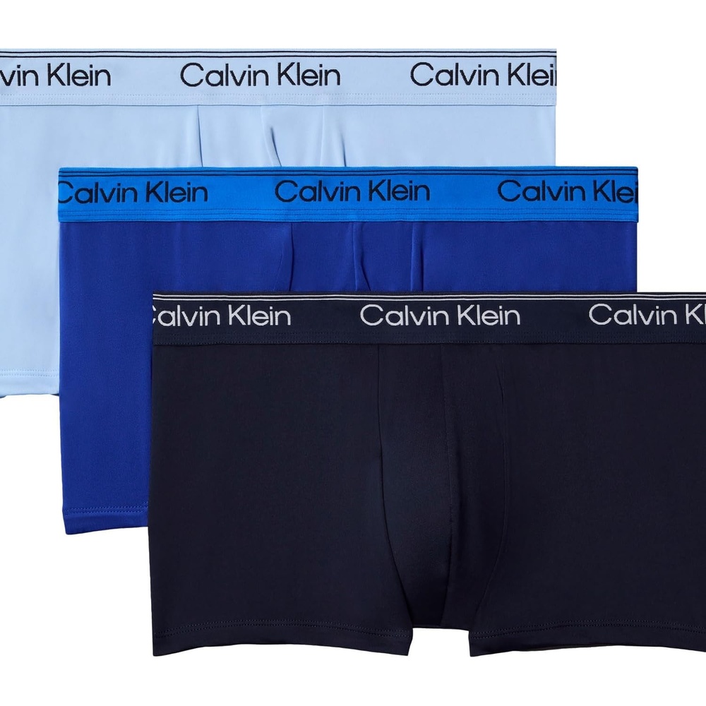 image:imageCalvin Klein Mens Underwear Microfiber Stretch 3 Pack TrunkShoreline  Royalty  Blue Bell