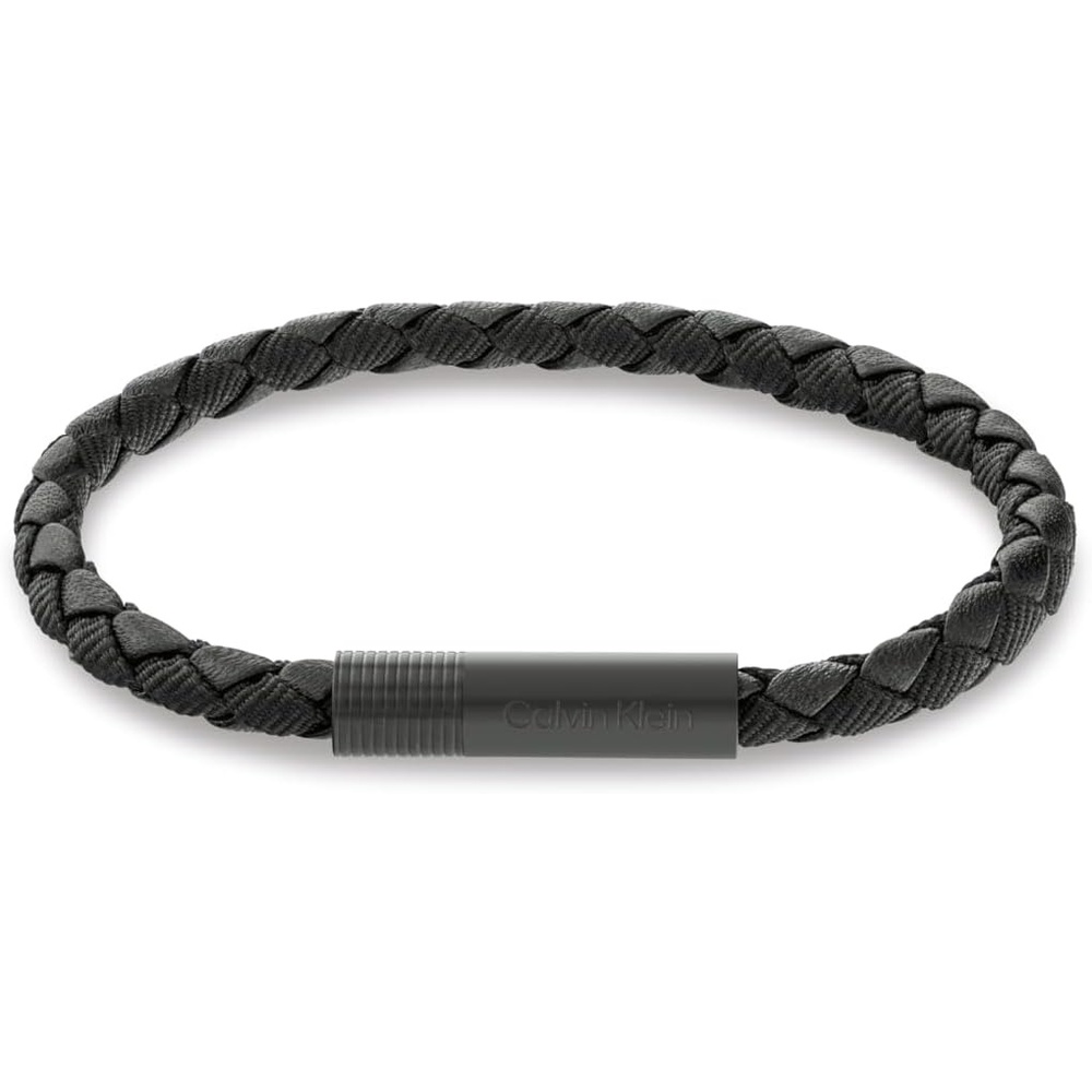 image:imageCalvin Klein Velocity Mens Braided Fabric Leather Bracelet Adjustable Stainless Steel Magnetic Closure  Premium Fashion Jewelry Accessory  Gift for Him