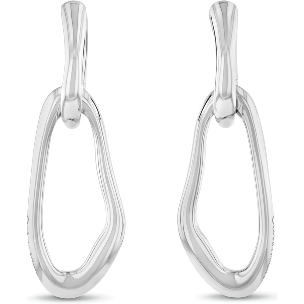 image:imageCalvin Klein Womens Jewelry  CK Statement Links Medium Dangle Earrings  Stainless Steel  Contemporary Fashion for Everyday Wear  Gift for HerSilver
