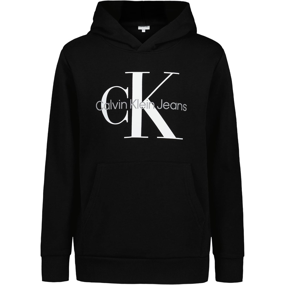 image:imageCalvin Klein boys Long Sleeve Pullover Fleece HoodieOld School Black