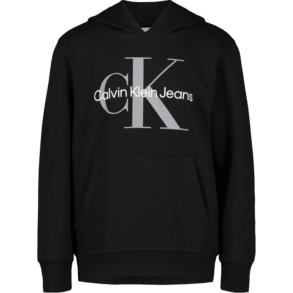 image:imageCalvin Klein boys Long Sleeve Pullover Fleece HoodieOld School Black Fb10