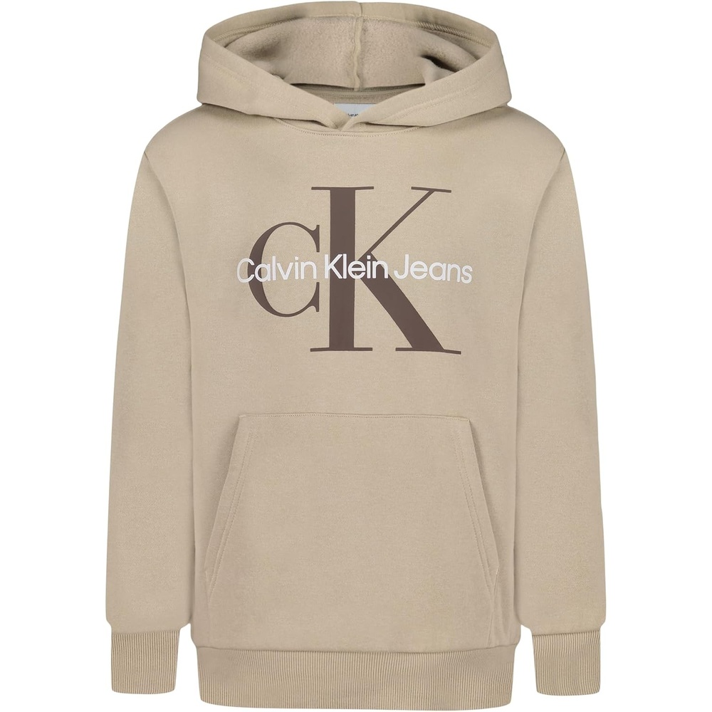 image:imageCalvin Klein boys Long Sleeve Pullover Fleece HoodieOld School Island Fossil