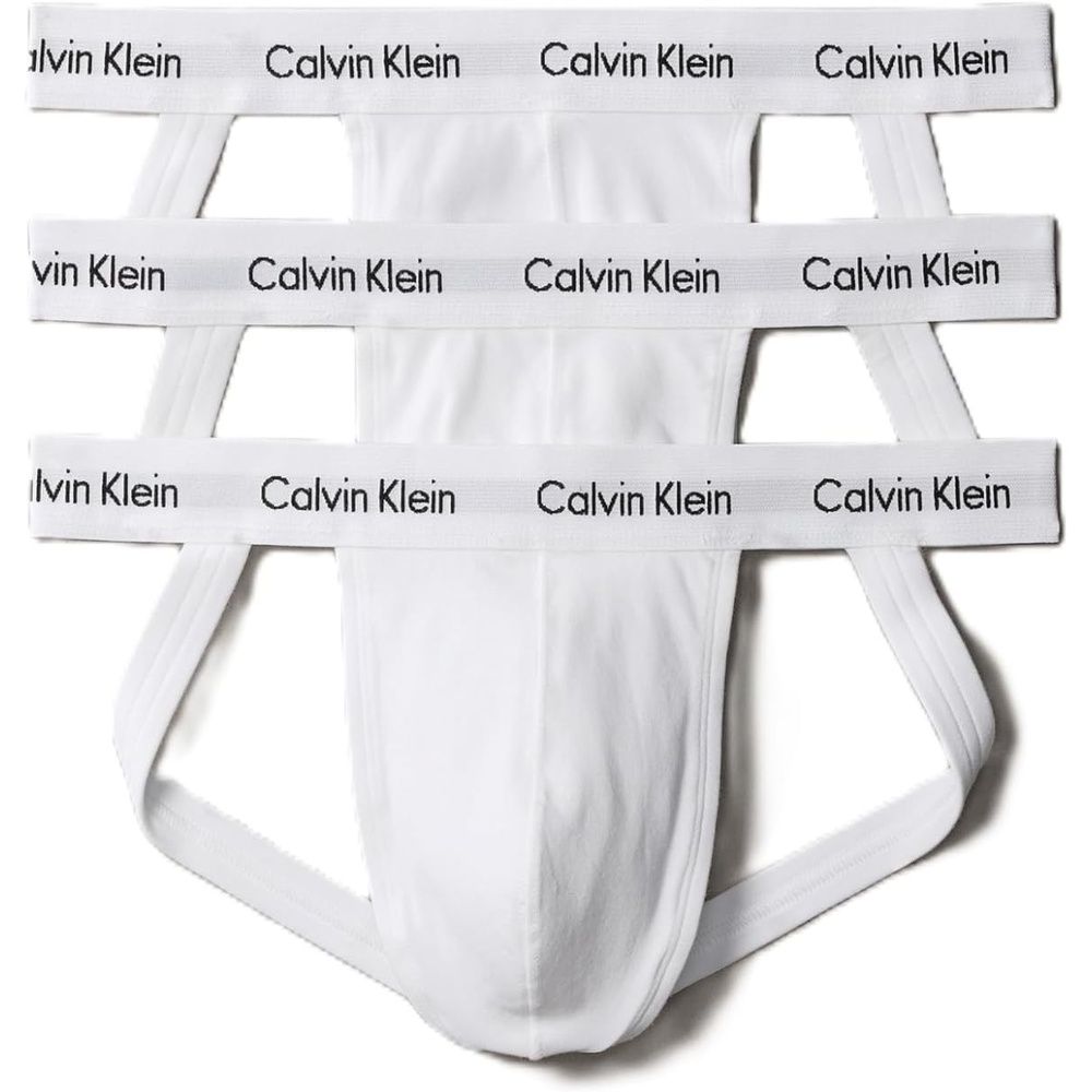 image:imageCalvin Klein mens Cotton Stretch 3pack Jock Strap3 White