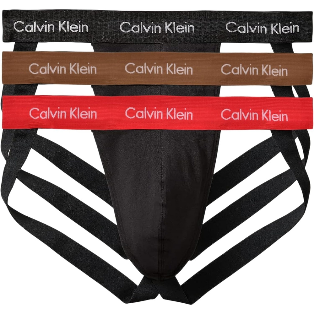 image:imageCalvin Klein mens Cotton Stretch 3pack Jock StrapBlack
