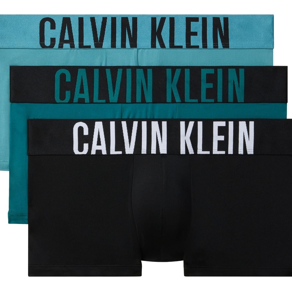 image:imageCalvin Klein mens Intense Power 3pack Low Rise TrunkAqua Bar  Black  Brisk Blue