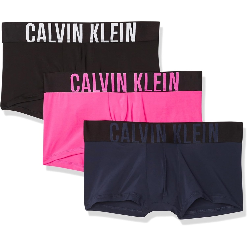 image:imageCalvin Klein mens Intense Power 3pack Low Rise TrunkHot PinkBlackBlue Shadow