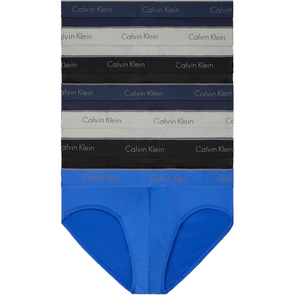 image:imageCalvin Klein mens Micro Stretch 7pack Hip Brief2 Black  2 Blue Shadow  2 Medium Grey  1 Cobalt Water