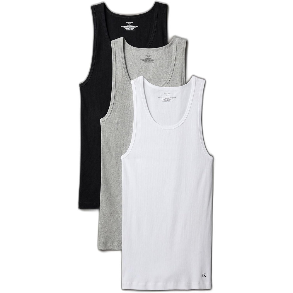 image:imageCalvin Klein underwear Mens Cotton Classic 3Pack TankBlack Grey Heather White