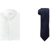 White/Navy Shirt Regular Tie Combo
