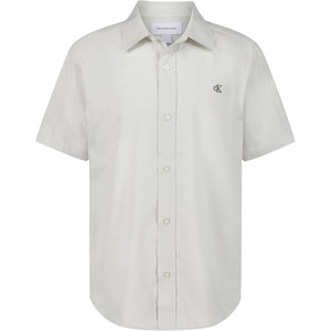 Calvin Klein Boys’ Short Sleeve Woven Button-Down Shirt(Starfish Mini Stripe)