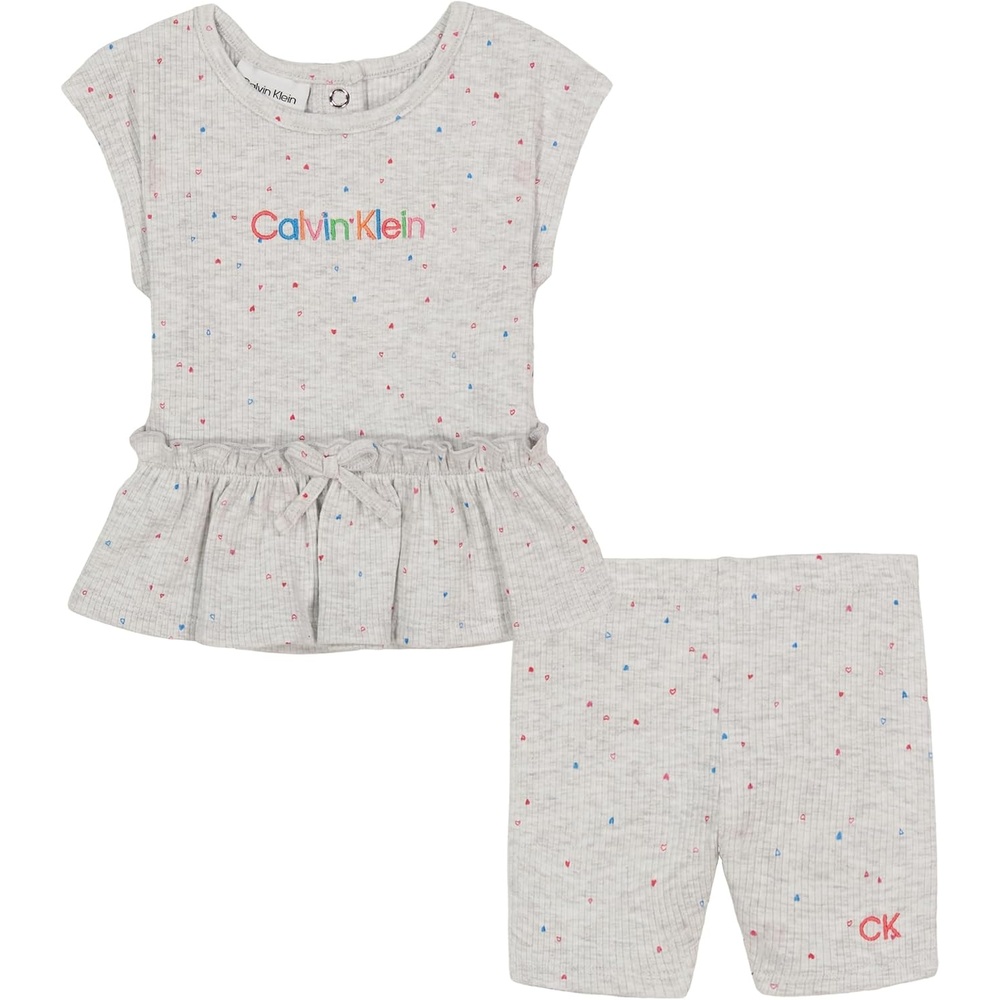 image:imageCalvin Klein Baby Girls 2 Pieces Short SetLt Grey